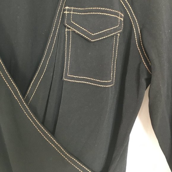 Anne Klein wrap top - black - Picture 3 of 7